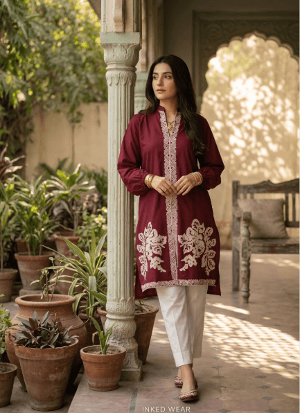 Copy of Coral Royale — Inked Wear Women's Embroidered Cotton 2-Piece Suit