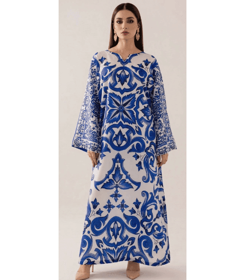 Azul Royale — Inked Wear Women's Silk Crepe 2-Piece Kaftan Set