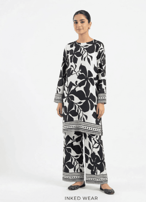 Noir Bloom — Inked Wear Women's Printed Lawn 2-Piece Suit