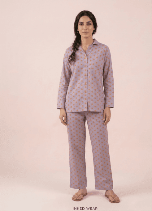 Mark the Night — Inked Wear Women's Cotton Night Suit 2-Piece