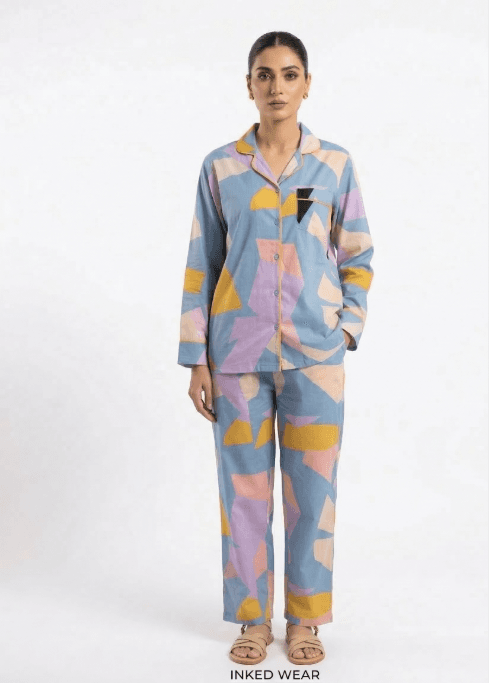 Mosaic Raat — Inked Wear Women's Cotton Night Suit 2-Piece