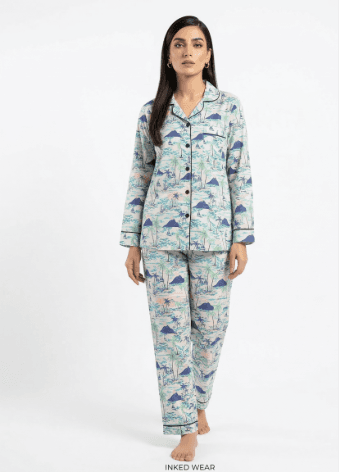 Island Raat — Inked Wear Women's Cotton Night Suit 2-Piece