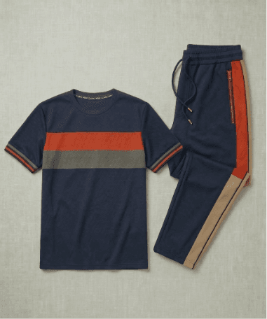 Inked Wear Men's Panel Tracksuit Set — Tee & Jogger Trousers