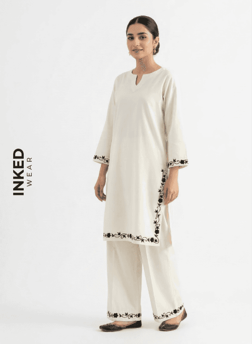 Ivory Vine — Inked Wear Women's Embroidered 2-Piece Suit