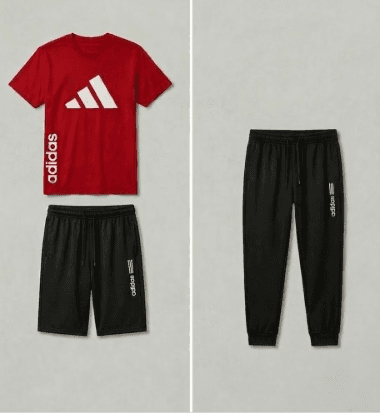 Inked Wear Men's Adidas Tracksuit Set — Tee, Jogger Trousers & Shorts