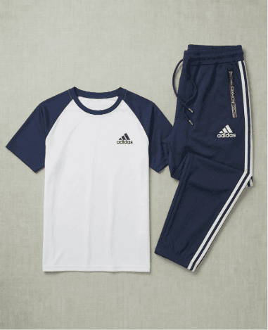 Inked Wear Men's Adidas Raglan Tracksuit Set — Tee & Stripe Joggers